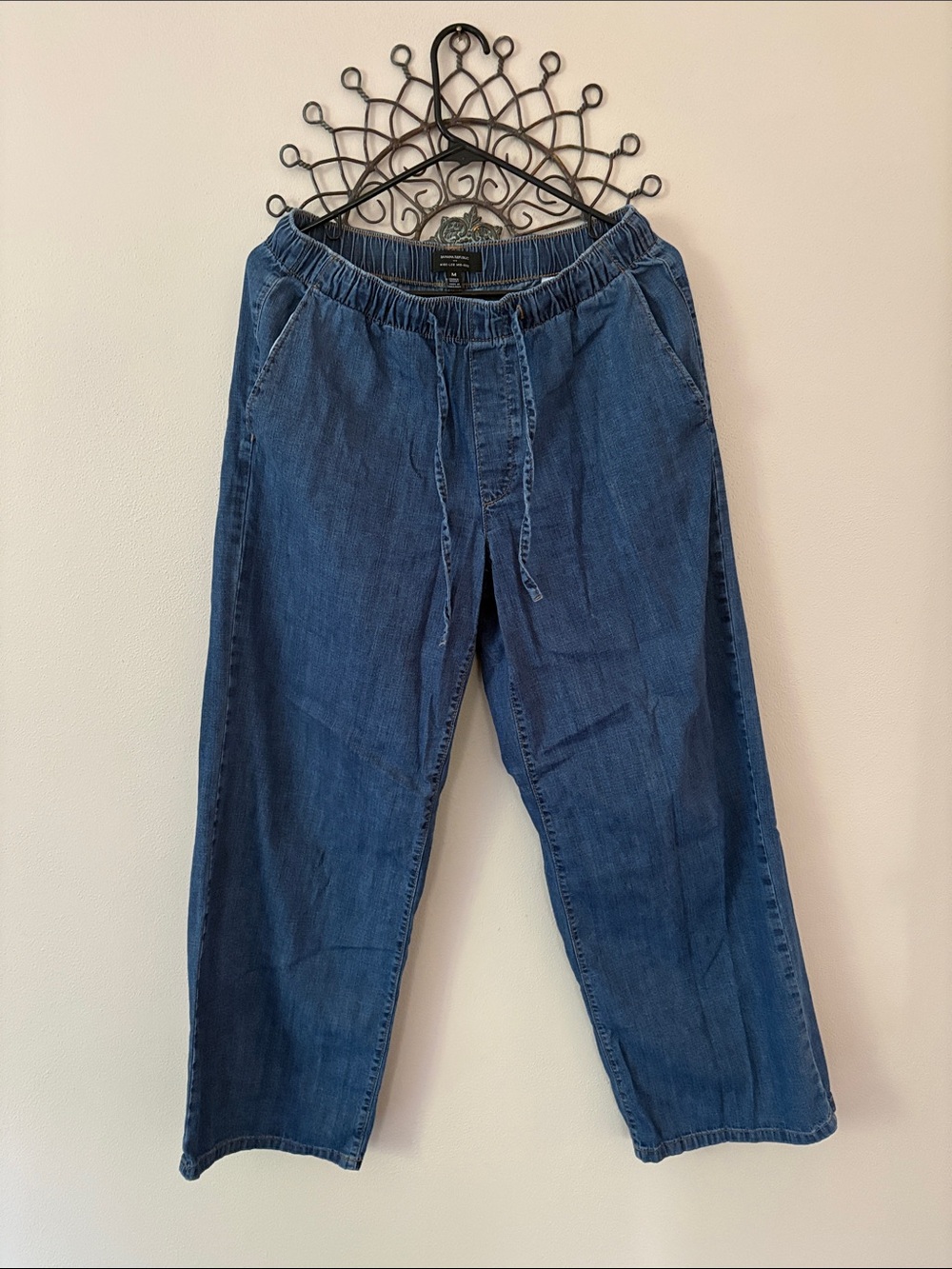 Banana Republic Factory wide leg Drawstring Jeans in Blue